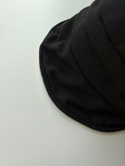 Black Soft Crumpled Bucket Hat - Unstructured Casual Cap