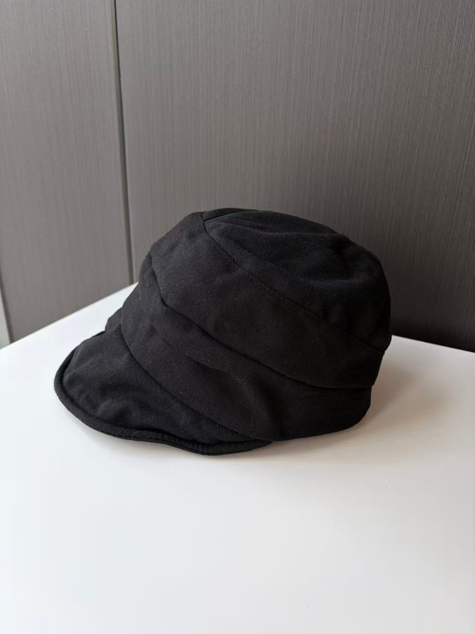 Black Soft Crumpled Bucket Hat - Unstructured Casual Cap