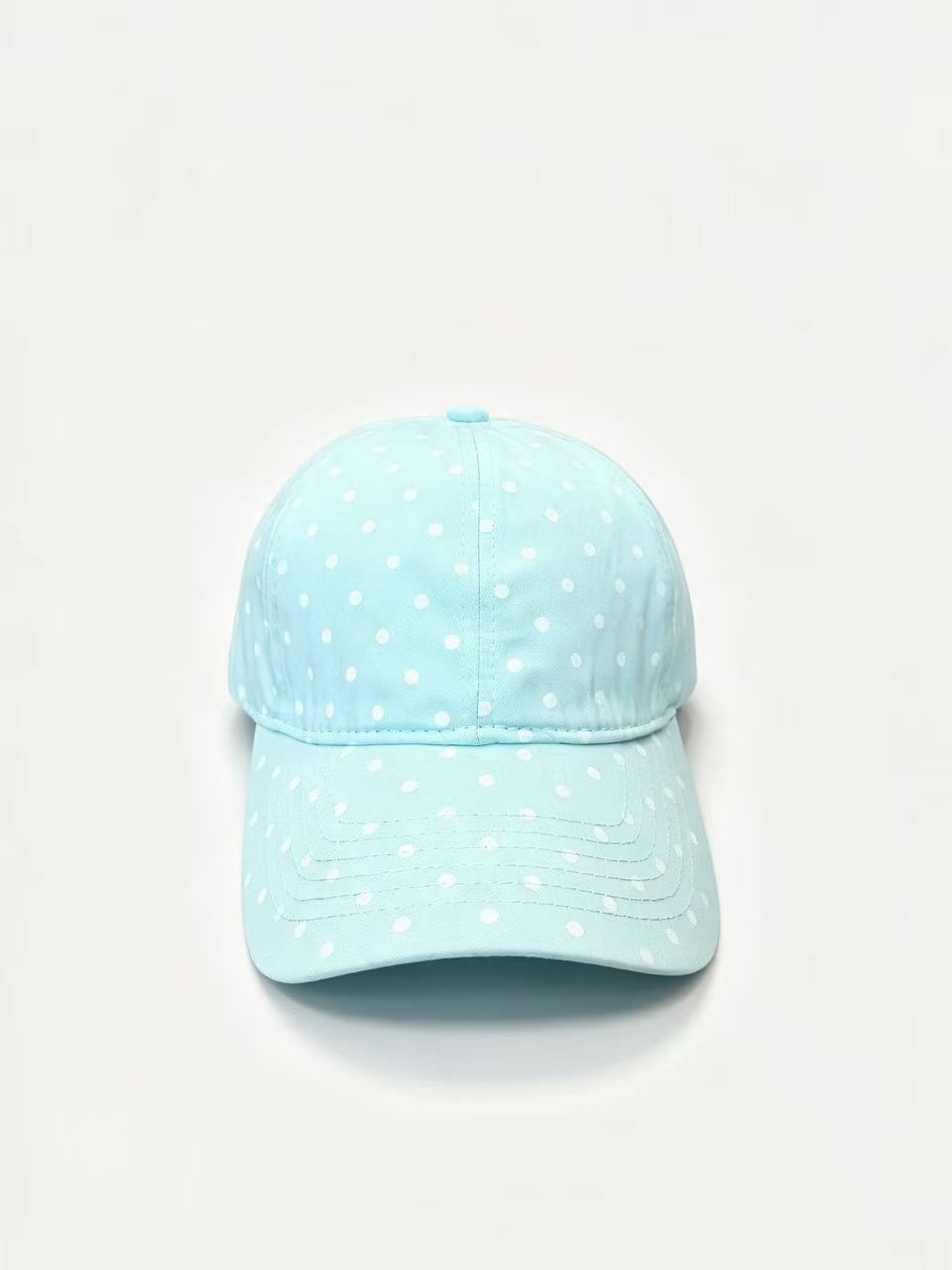 Light Blue Polka Dot Baseball Cap - Unisex Dad Hat