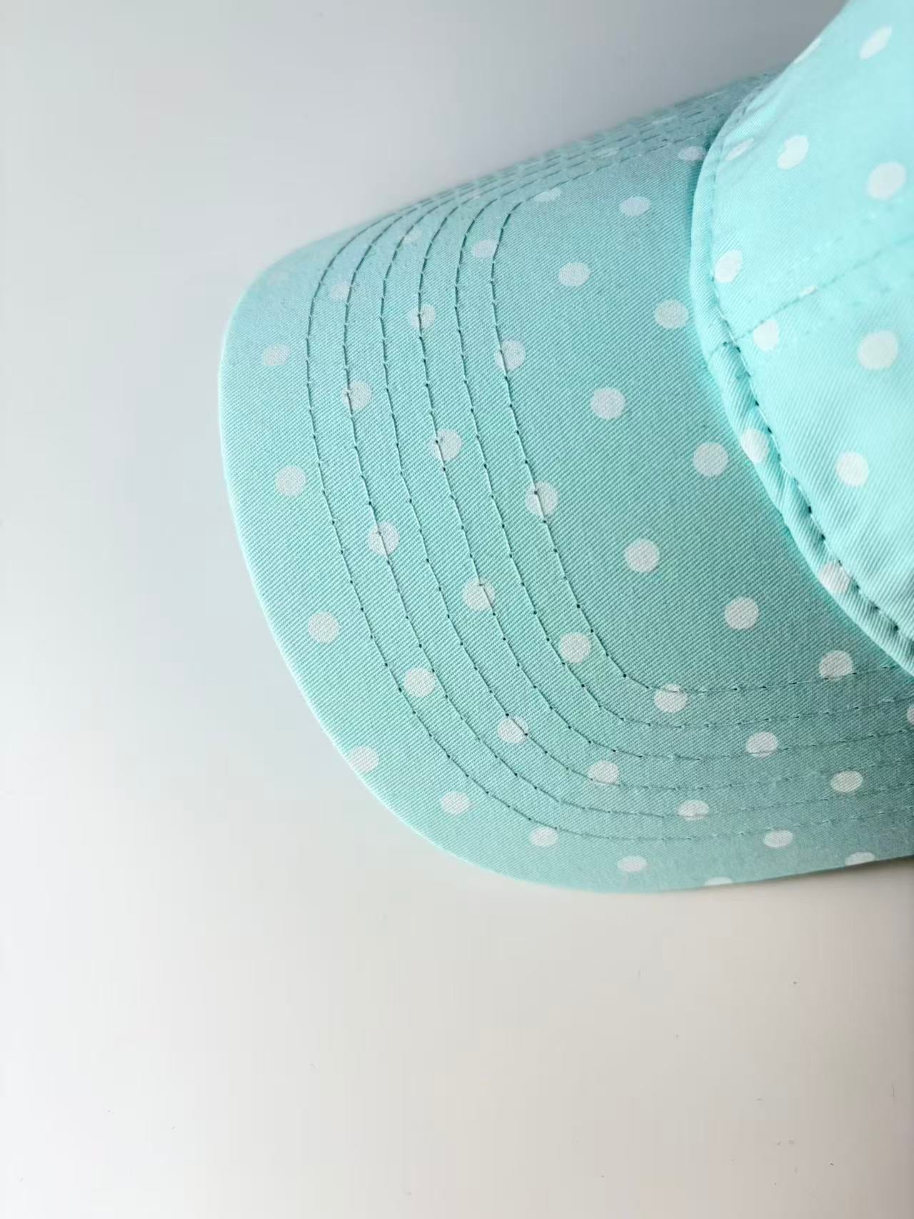 Light Blue Polka Dot Baseball Cap - Unisex Dad Hat